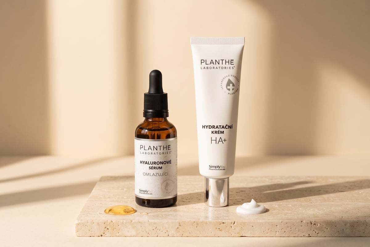 PLANTHÉ Hyaluronové sérum a Hydratační krém HA+ – dvojice pro celodenní hydrataci